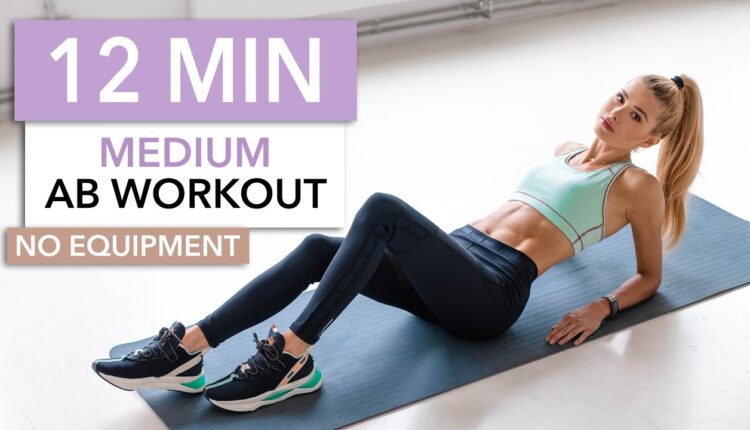 12 MIN AB WORKOUT - Medium Level / No Equipment I Pamela Reif