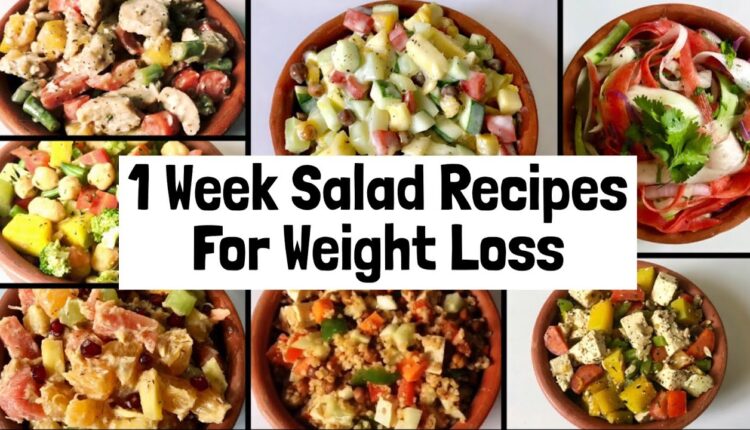 7 Healthy & Easy Salad Recipes For Weight Loss | 1 week Veg Lunch & Dinner Ideas to Lose Weight
