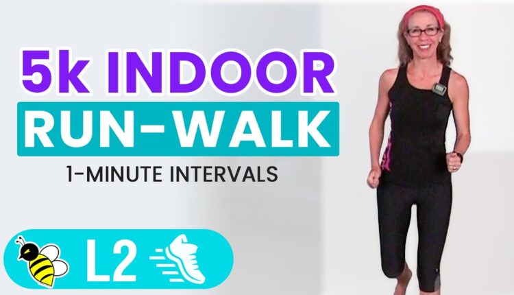 5k (3.1 Miles) Indoor RUN + WALK with 1 Minute Intervals | 35 Minute Fun Run, Learn to RUN at HOME