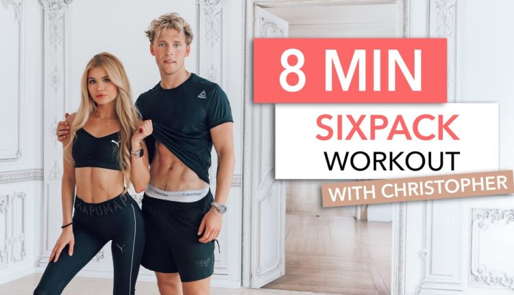 8 MIN SIXPACK WORKOUT - with Christopher & a very special twist / No Equipment I Pamela Reif