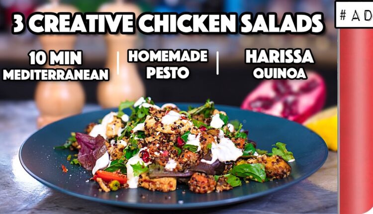 3 Creative Chicken Salad Recipes Compared | 10 min Mediterranean vs Homemade Pesto vs Harissa Quinoa