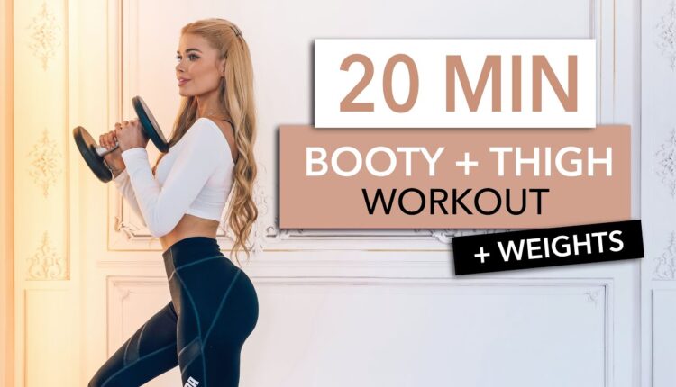 20 MIN BOOTY + THIGHS - with weights I build your booty & tone your thighs // TALKING MODE