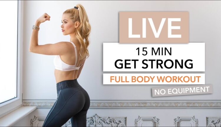 15 MIN GET STRONG WORKOUT - Let’s Train Together / No Equipment I Pamela Reif