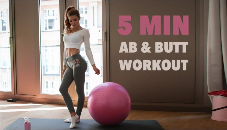 5MIN BOOTY & AB WORKOUT // Yoga Ball | Pamela RF