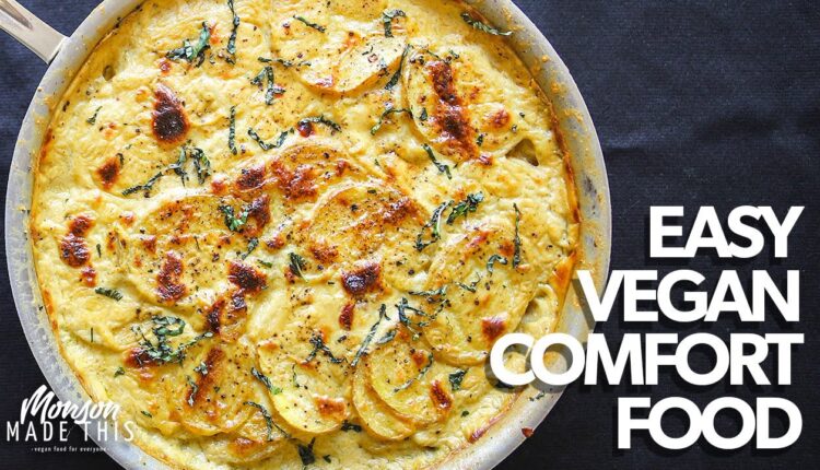 Easy One-Pan Vegan Comfort Food | Vegan Scalloped Potatoes (Plant-Based Potato Gratin Dauphinoise)